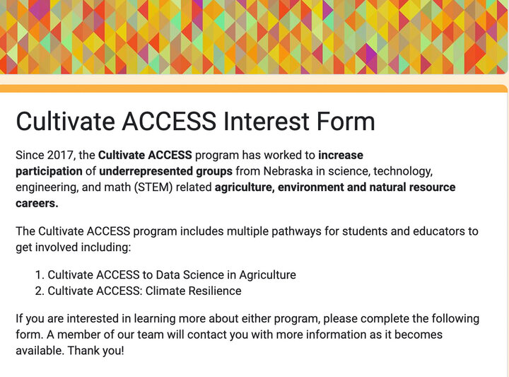 interest form for cultivate access